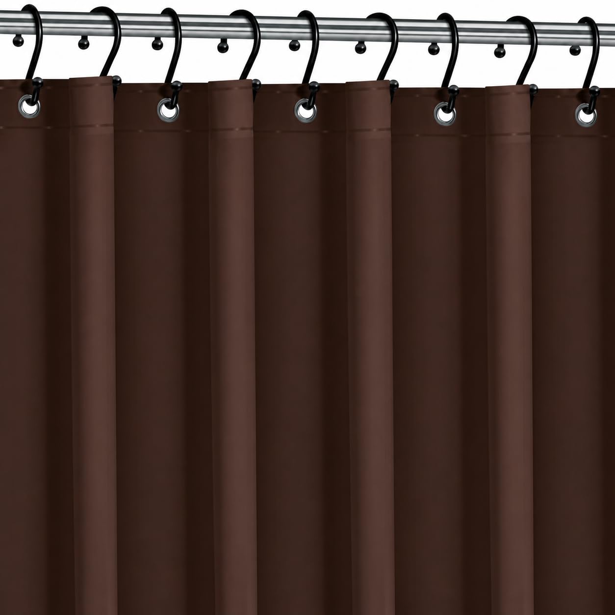 Italian Collection Chocolate No Smell Shower Curtain Liner 72X72 - Peva Plastic Shower Curtain For Bathroom, Pvc-Free Waterproof Brown Shower Liner With Metal Grommets And Magnet-Weighted Bottom Hem - Washable Liner