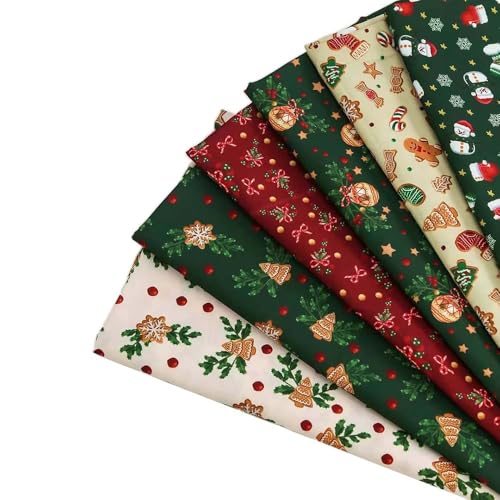 Tela Festiva de Navidad - 150cm Ancho Material Tejido de Poliéster, Estampados Pájaro Cartoon/Copo de Nieve/Acebo - 1unid para Coser Almohadas/Falda de Árbol/Sacos de Regalo(Style13,300X150cm)