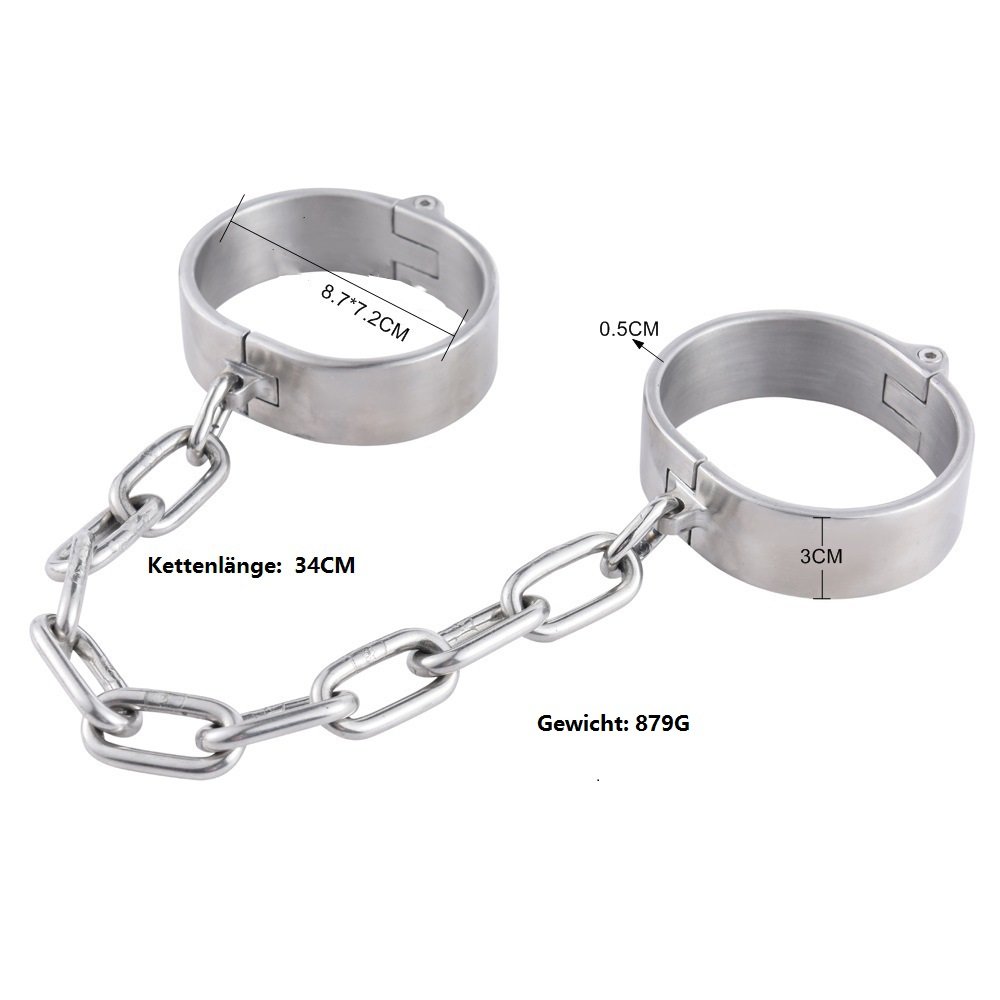 MFMYEE Handfesseln Sexspielzeug, Metall Handschellen Sex mit Schloss und Schlüssel Edelstahl für Paar Bondage Fesseln Erwachsene Spiel Erotik Sexspielzeuge (8.7 * 7.2cm)