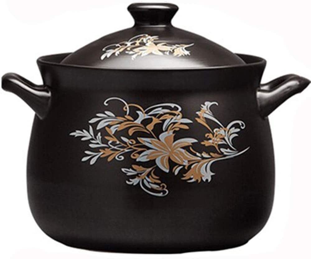WDCDYQDH Clay Casserole Pot Terracotta Stew Ceramic For Cooking - Nutritionally Upgraded High Temperature Resistant Easy To Clean-capacity4l_zwart (zwart Capacity3l)