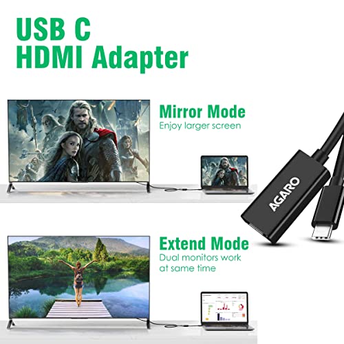 Image of AGARO Type-C 3.1 to HDMI Converter, Portable, 0.2 Meters, Compatible for MacBook Pro, Laptop, PC and More Type C Devices