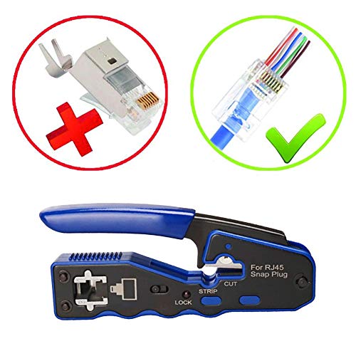 FeelMeet Crimper Tool voor RJ45 Connectors 8P Crystal Wire End Krimptang Pass Door Stripper Kabel CrimperEfficiënte… - Image 8