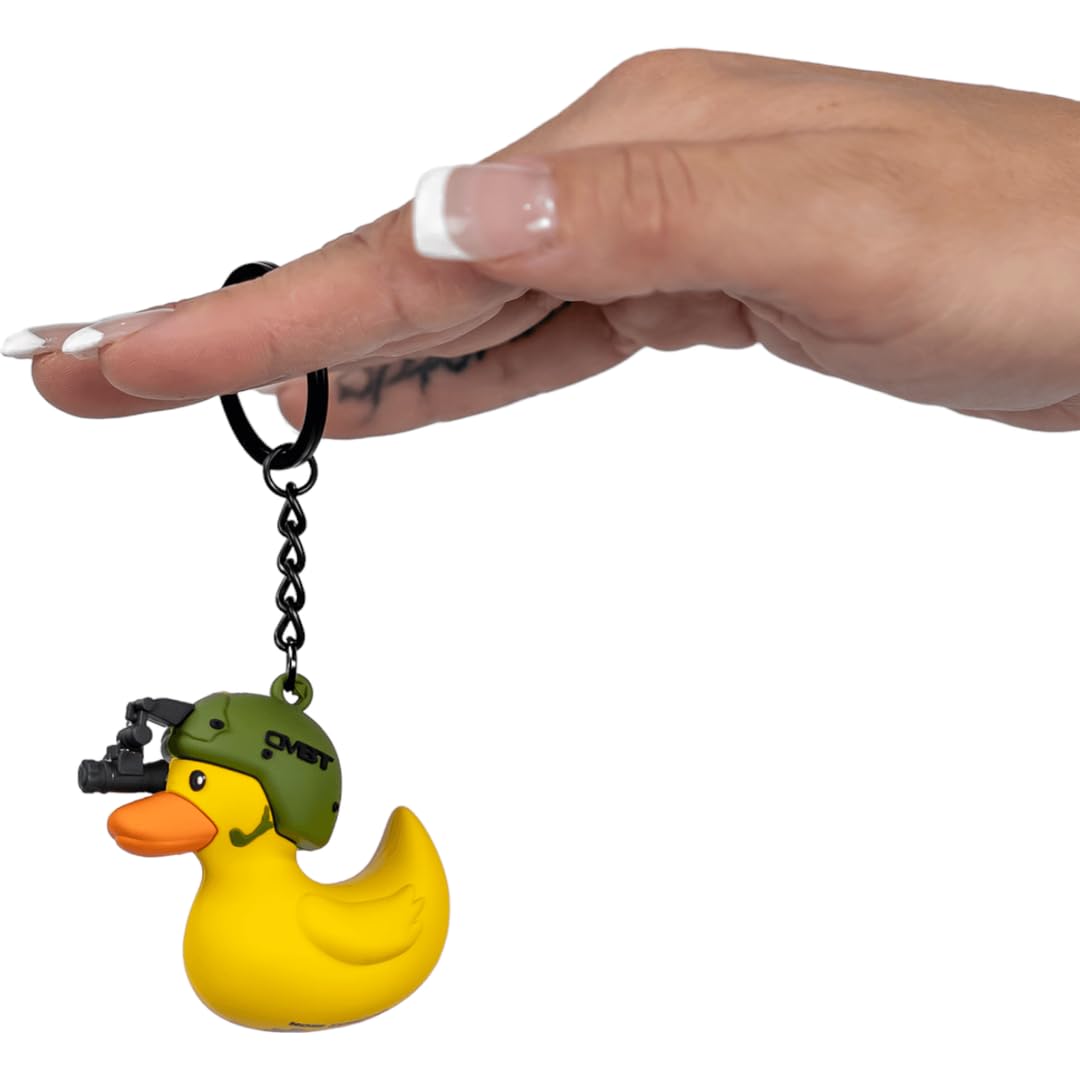 Combat Irontactiduck Novelty Rubber Duck Keychain Durable Key