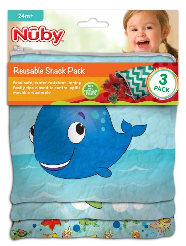 NUBY Reusable Snack Bag, Ocean Friends