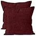 Encasa Homes Almohadas de Chenilla de Juego de 2 Piezas - Granate - 50 x 50 cm Color sólido Texturizado, Suave y Liso, Acento Cuadrado Cojín para el sofá, el sofá, la Silla