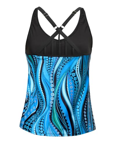 Image of Yonique Womens Tankini Top Only Athletic Swim Top Modest Tankini Swimsuit No Bottom