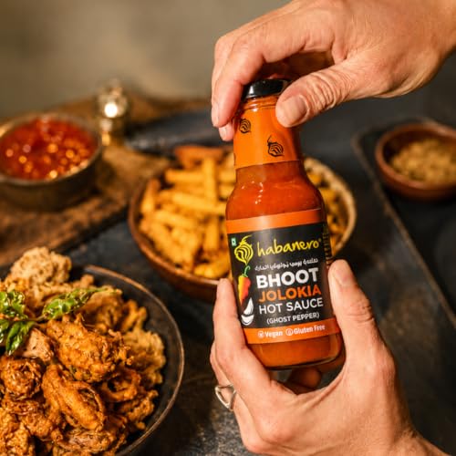 Image of Habanero Bhoot Jolokia Sauce | World's Hottest Ghost Pepper | Extra hot | Use as Condiment, Marinade or dip | 200g | Vegetarian | Vegan & Gluten Free | Enjoy 10 Servings