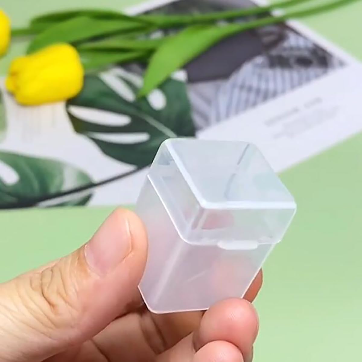 12 Pcs Square Bead Organizers (0.98 x 0.95 x 1.38 Inch) - Clear Plastic Beads Storage Containers Box for Jewelry Findings and Art Supplies