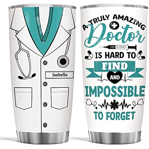 wowcugi Personalized Doctor Gifts For Men Doctor Tumbler 20oz 30oz Stainless Steel Insulated Coffee Travel Mug Cup Appreciation Gift For Birthday Graduation Men Women Doctors Day Gifts Cover