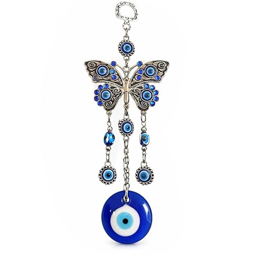 Betterdecor Turkish Blue Evil Eye with Butterfly Hanging Decoration Ornament