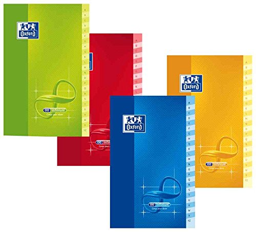 OXFORD Lot de 10 Carnets Répertoire "Infinium" 90 x 140 mm quadrillé 96 p 90g indéchirable