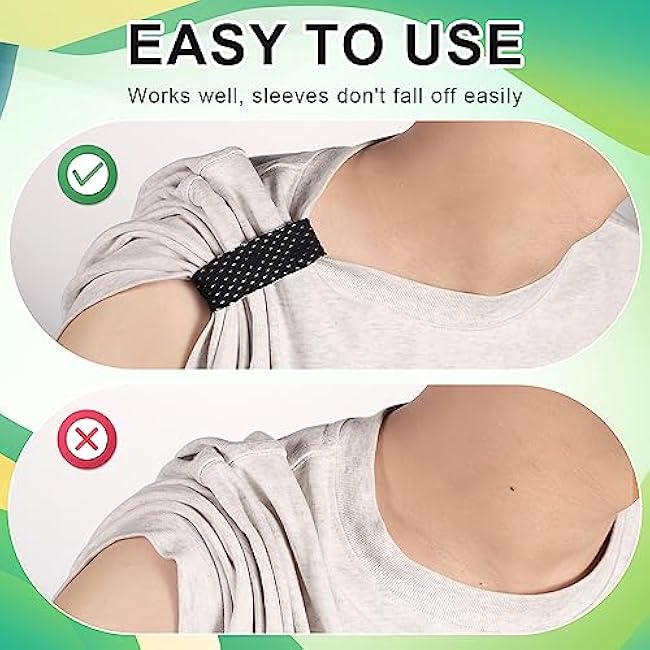 6pcs Jersey Sleeve Ties, Breathable Softball Sleeve Ties Sleeve Bands Sleeve Holders for Sports Soccer Sleeve Ties Sleeve Straps with Hook and Loop Fasteners for Shirts Sports Accessory Black