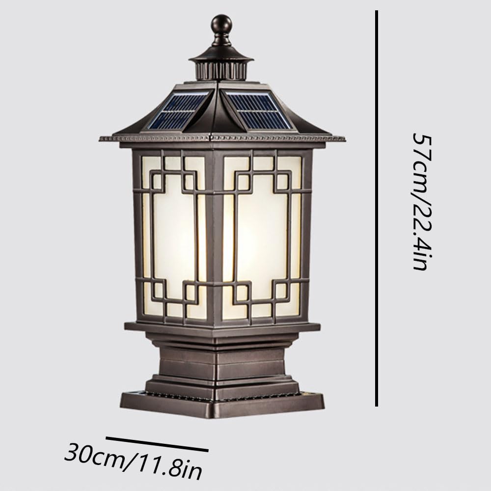 Lampada A Colonna Solare Impermeabile Per Esterni, Ideale Per Giardino