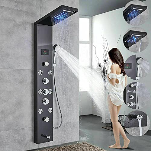MObyat Panel de Ducha Torre de Pared - Set de Grifería de Ducha con Sistema de Masaje miniatura 1