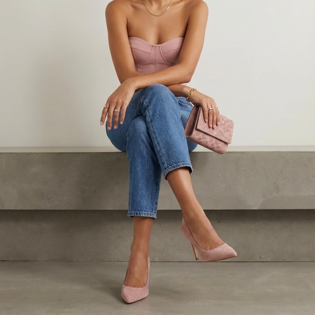 CUSHIONAIRE Lola Dress Pump Heels for Women, Classic Pointed Toe High Heels with Soft Memory Foam and Durable Outsole