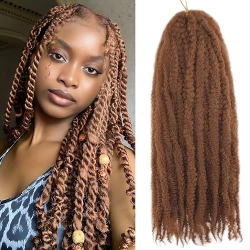 XIIMENALU Marley Twist Warkocze Afro Kinky Curly Cuban Twist Marley Twists Warkocze splecione Syntetyczne Senegalskie Twisty Warkocze do przedłużania włosów dla kobiet (30#, 56cm/6 szt.)