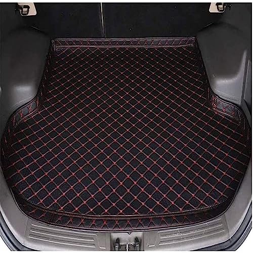 Tapis coffre voiture en cuir pour Golf 2014-2020 antidérapant noir et rouge