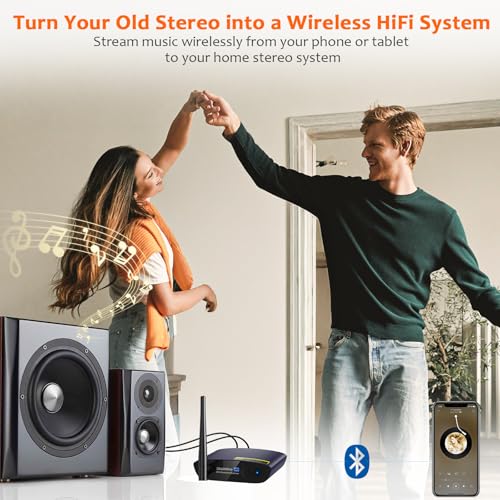 Image of 1Mii DS200Pro HiFi Bluetooth 5.3 Receiver with LDAC & Audiophile DAC, aptX HD Low Latency Wireless Audio Adapter, Long Range, RCA /Optical Output for Home Stereo /Amplifier /AV Receiver - Blue