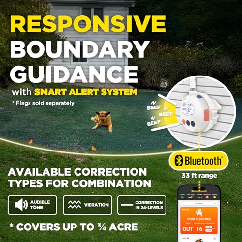 Image of Dogtra Smart Fence Additional Receiver Only (Orange) - Expand to 2 Dogs, Requires Control Station, Wireless Electric Dog Fence System, No Subscription, 2-Tier Alarm, Tone /Vibration /Static, 35 lbs+