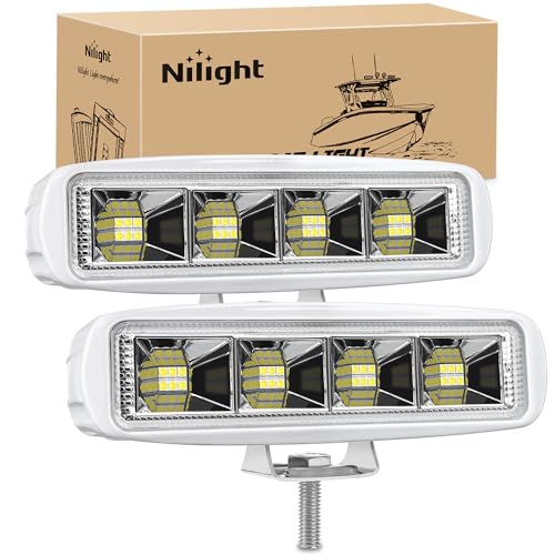 Nilight Marine LED Pods Navigation Lights 2PCS 72W White Flood Beam...