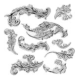 Long Vintage Retro Flower Clear Stamps for Card Making Decoration DIY Scrapbooking, Flower Pattern T