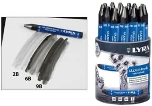 Miniatura 7 de LYRA - Crayones de grafito, dureza 6B, no solubles en agua, Negro 1