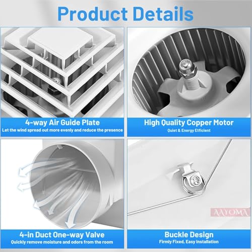 Image of Ceiling Mounted Fan (Size-10 Inch) | Ceiling Exhaust Fan | ISO, CE, RoHS Certified | Air Ventilation System for Bathroom Kitchen Office | High Speed Silent Exhaust Fan | Pack of 3