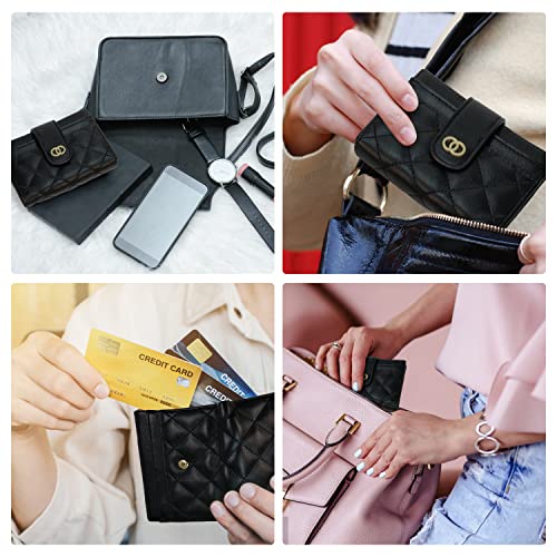 Avando Small Wallet For Women- Credit Card Holder Wallet For Women Girls- Zipper Small Bifold Wallet Mini Coin Purse With ID Window (Black)4