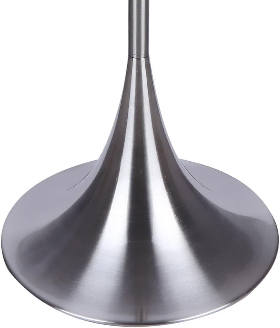 Canarm Clara Floor Lamp, 2-Light Modern 61-Inch Brushed Nickel with White Shade, Pull Chain Switch for Bedroom or Living Room Lighting