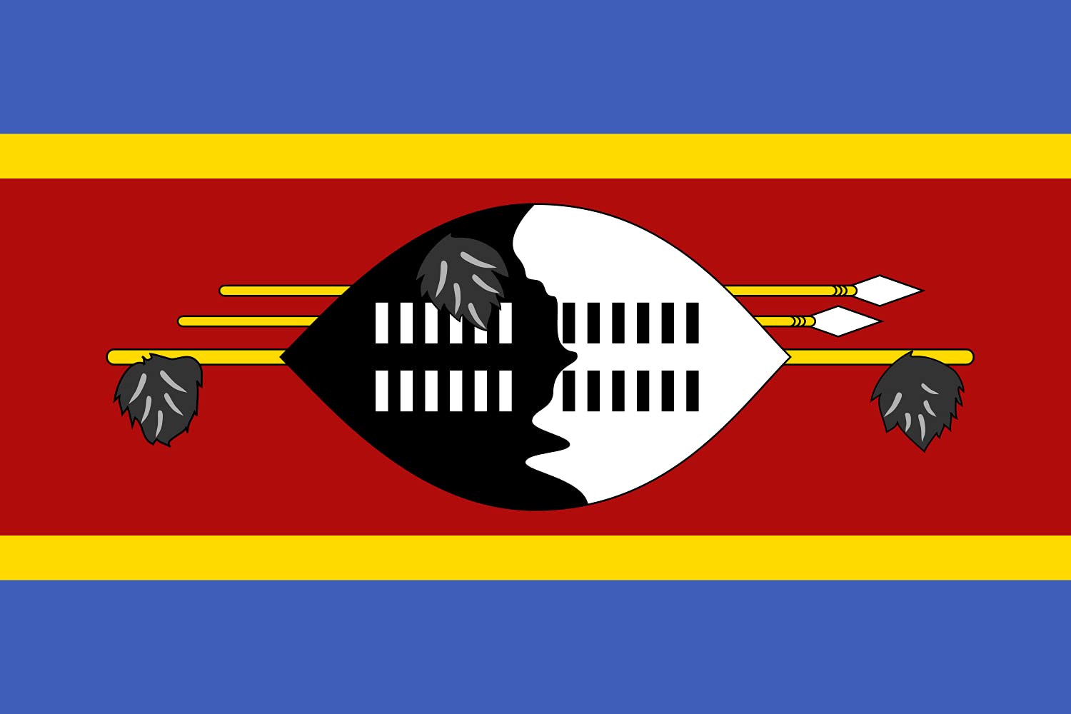 Drapeau Swaziland Large+ pavillon de prestige au format 1.5m²