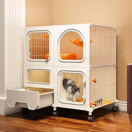 Cage pour chat intérieur avec bac à litière pour petit animal DIY