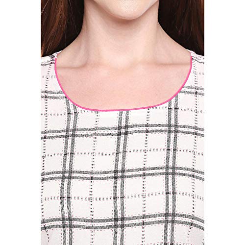 Image of Aurelia Womens Round Neck Checked Kurta