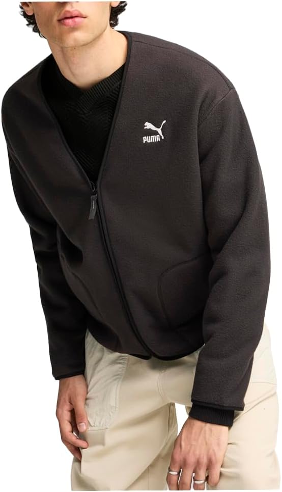 Puma Mens Classics Polar Cardigan Jacket Casual - Black - Size L