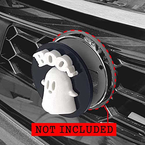 Image of 3D OM Badge, Ghost, 3-inch Grill Badge, Mini Cooper, Realistic Stylish Detail Love 3D Printing Plastic (PLA) on Acrylic Plate - Works with The Grill Badge Holder (not Included), BG1-W1