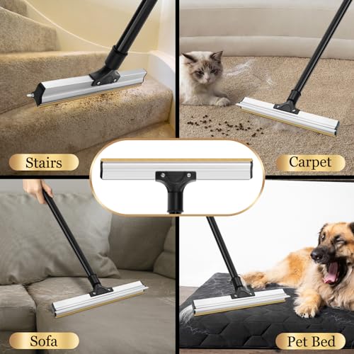 TRELC 47.6” Carpet Rake for Pet Hair Removal, Upgraded 2 in 1 Pet Hair Removal Broom, Pet Hair Remover Tool with Aluminum Alloy Handle for Carpets, Rugs, Couch, Tile - Thumbnail 4