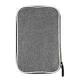 Kingshion Ping Pong Paddle Case, Portable Table Tennis Racket Storage Bag with Zipper Closure, Fabric Protective Cover for 2 Rackets & Balls - Lightweight Travel Organizer (Gray)