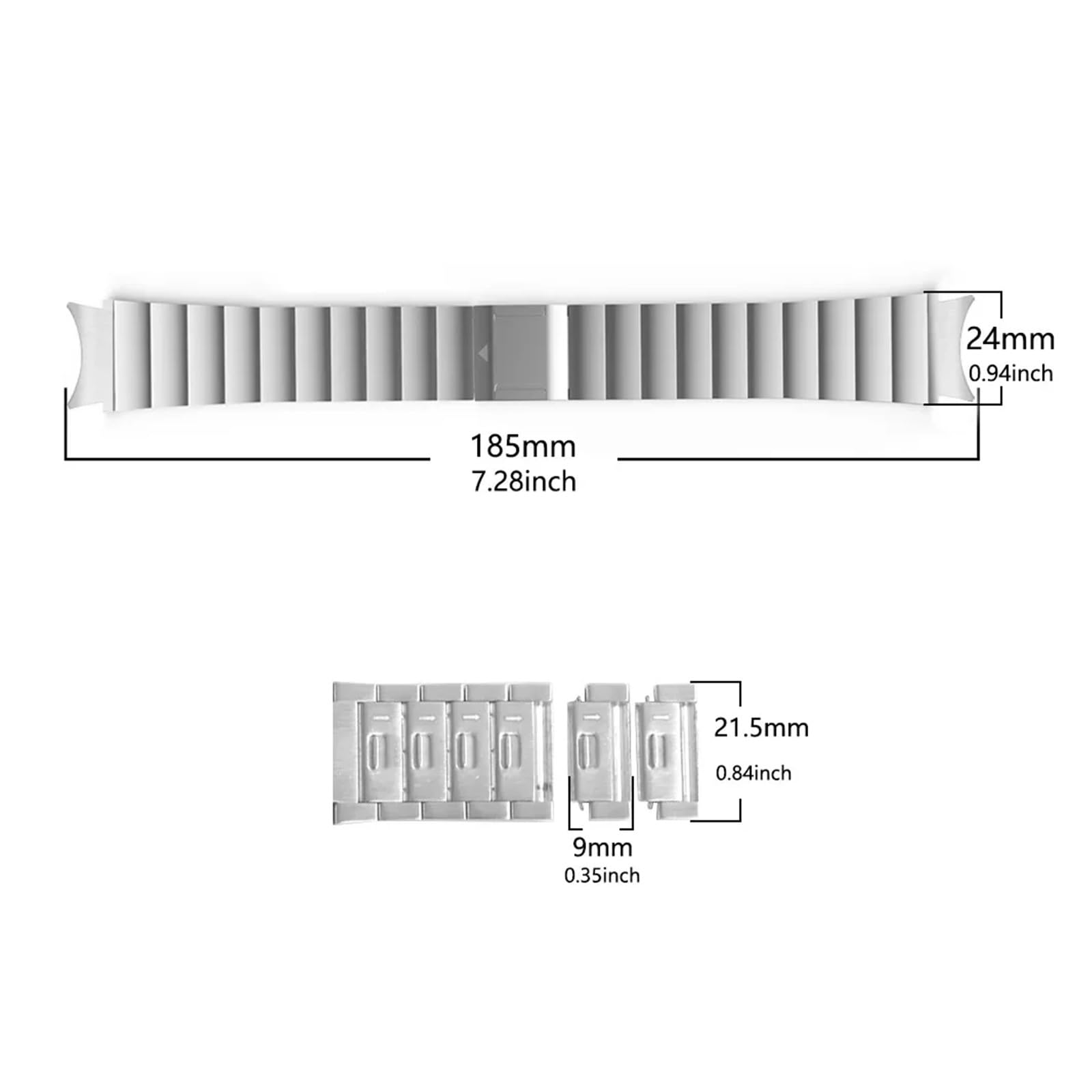 Cinturino Magnetico in Metallo No Gaps Compatibile con Galaxy Watch 6 44mm 40mm Bracciale Compatibile con Galaxy Watch 6 Classic 43MM 47MM(Titanium,Watch 4 5 40mm 44mm)