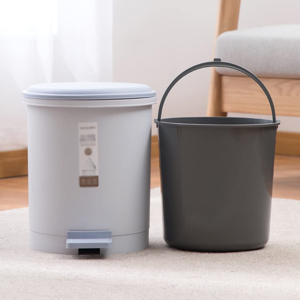 Cubo Basura Casa Pie en la Papelera de plástico con Tapa, 9.6 litros Basura for Sala Estar Cocina Baño Papelera Reciclaje