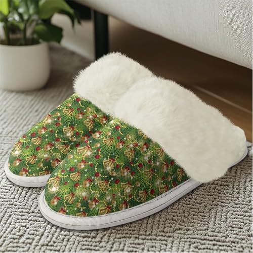 Winter Christmas Spa Slippers House Slippers Memory Foam Slippers Indoor Outdoor Home Shoes L for Men Woman4