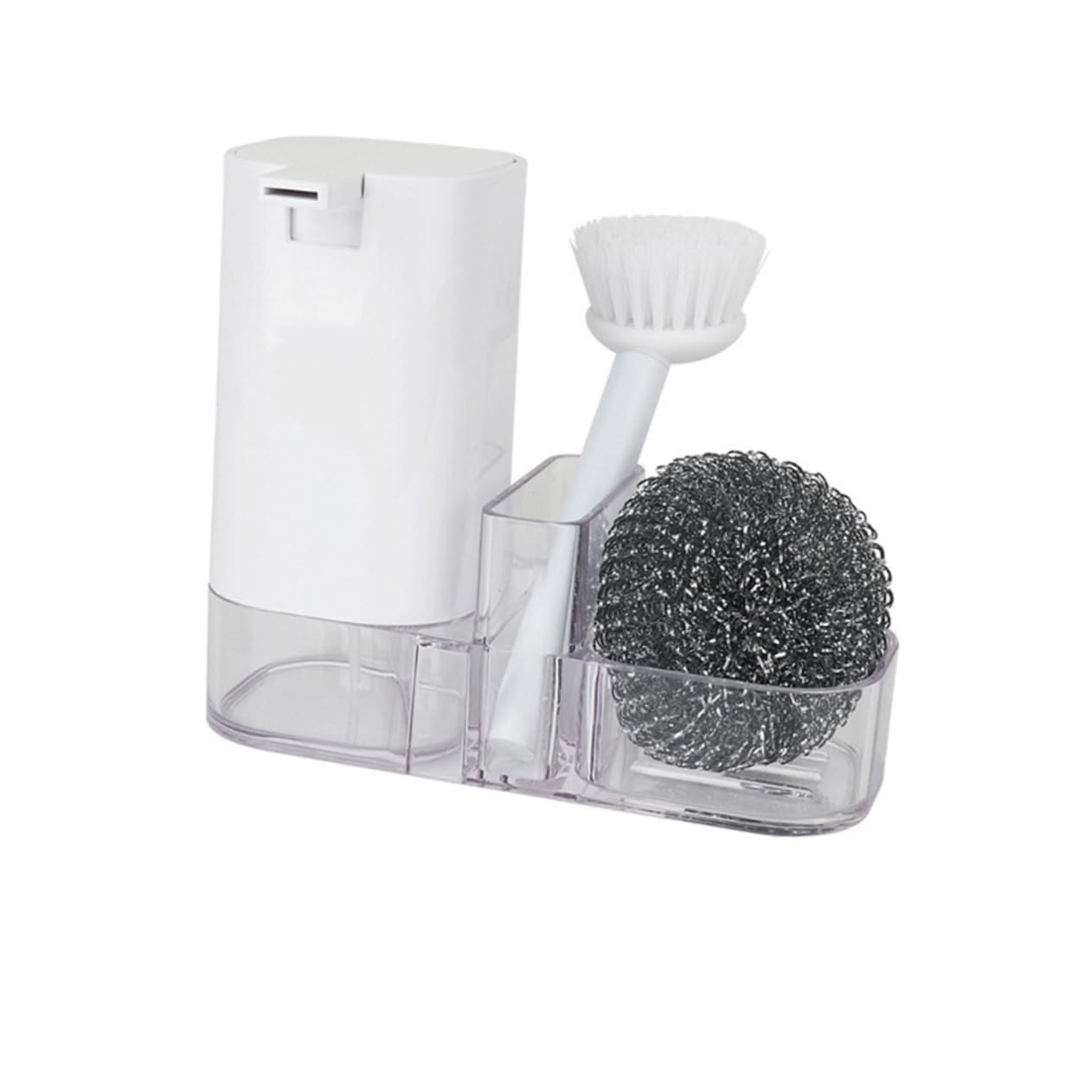 NOLITOY Kitchen Cleaning Brush Set Steel Wire Ball Bristle Brush Scouring Pad Holder Liquid Bottle Kitchen Cleaning Tools