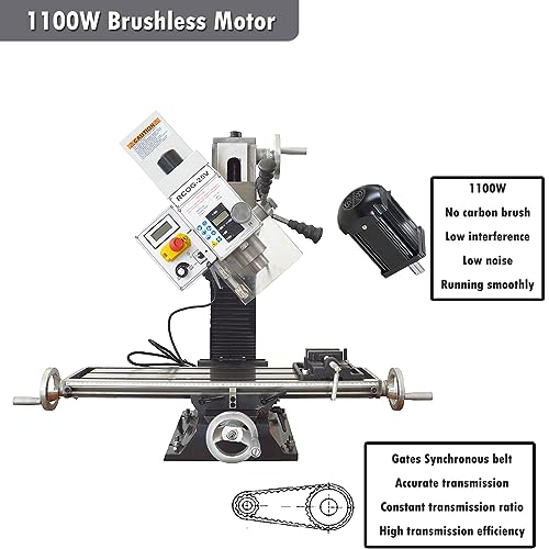 INTBUYING 1100W Benchtop Mill Drill
