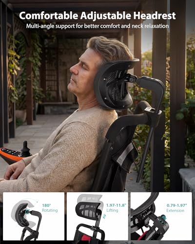 Image of 37 lb Lightweight Electric Wheelchair, Electric Wheelchairs for Adults Foldable with Headrest, 15 Miles Range Motorized Wheelchair for Seniors, All Terrain Portable Power Wheelchair, 330 lb Capacity
