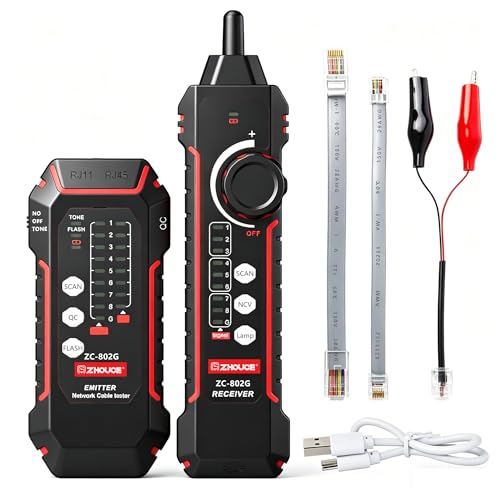 NOYAFA Nf-8209 Testador de Cabo de Rede Testador Ethernet com Poe Ncv Rastreador de Linha Multifuncional Rastreador de Linha Lan Cat5 Cat6 Display Lcd Medir Comprimento Testador de Wiremap