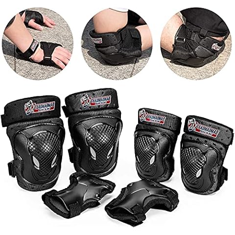 RUNDONG Knee Pads for Adult/Youth/Kids, Knee Pad and Elbow Pads Wrist Guards with Backpack Bag, Protective Gear Set for Roller Skates Cycling BMX Bike Skateboard Inline Skatings Scooter Riding Sports Cover