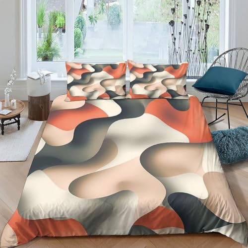 Parure de lit King 220x240cm design fluide 3D en microfibre premium - 4