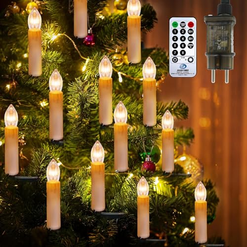 A.bigwhale 50er LED Weihnachtsbaum Lichterketten Innen, Kerzen...