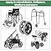 LDXDRU 2Pcs Walker Wheels Replacement, 8 Inch Wheelchair Front Wheels with 2 Axles, Rubber Rollator Wheel Replacement Smooth Wheelchair Replacement Wheel Accessories, Gray