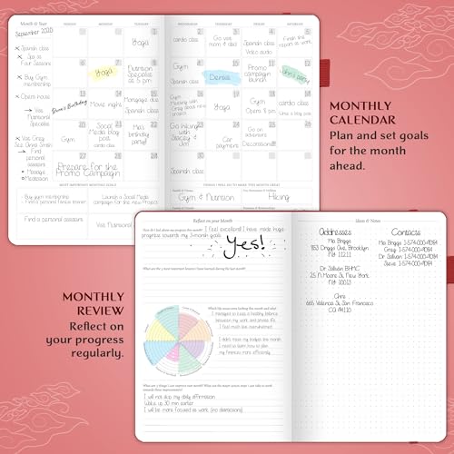 Image of Legend Planner Undated, Weekly & Daily Goal Journal, A5 Wine Red