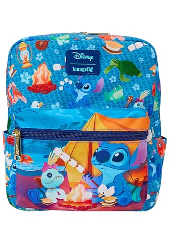 Loungefly Disney Stitch Camping Cuties AOP Nylon Square Kids Mini Backpack Multi