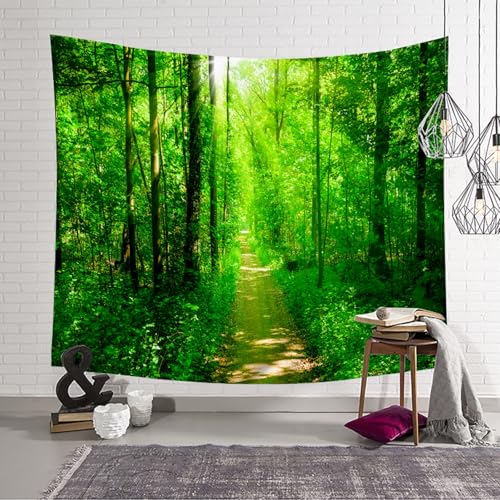 Tapiz de bosque verde para decorar el dormitorio infantil y crear un ambiente natural en casa 4